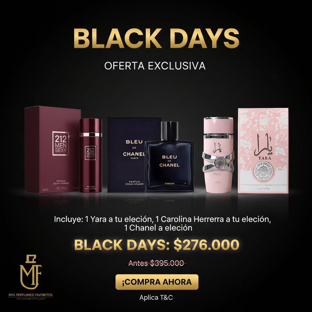 Promoción Yara rosa, Bleu Chanel, 212 Men